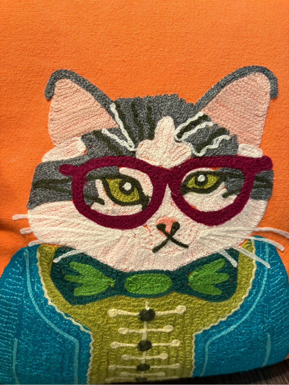Karma Living cat accent pillow - Picture 2 of 5